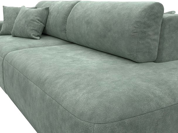 Диван прямой Лига-036 НПБ Модерн подлокотник слева Велюр зеленый - Вид 4