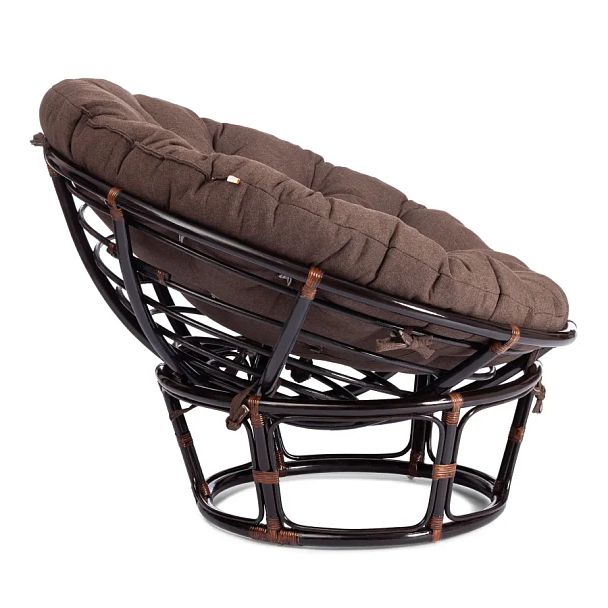 Кресло Папасан/Papasan (23/01 W) /с подушкой и ремешками/Antique brown (античный черно-коричневый) - Вид 2