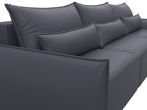 Диван прямой Лига-051 НПБ Лонг Экокожа серый - Вид 4