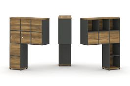 Concept Надставка высокая CN.DNV-010 Сандал Янтарный/Антрацит/Металл Антрацит 1099*350*1486 - Фото предпросмотра