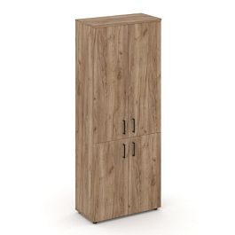 Стайл Проджект Шкаф высокий широкий SN.STS.E-104 Дуб Табак/Черный Ручки 796*400*1982 - Фото предпросмотра