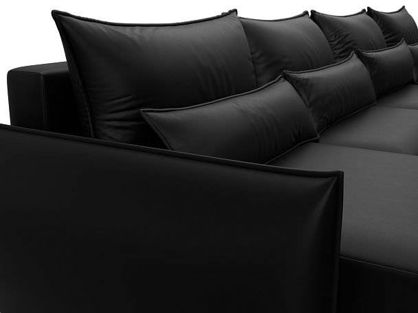 Диван П-образный Лига-051 НПБ Лонг Экокожа черный - Вид 4