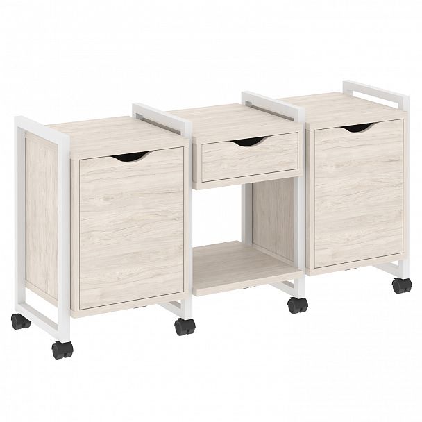 Тумба на колесах наборная "Loft" VR.L-TN-7.K денвер светлый/белый - Вид 1