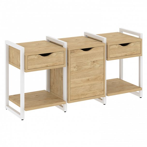 Тумба на опорах наборная "Loft" VR.L-TN-6.O тиквуд светлый/белый - Вид 1