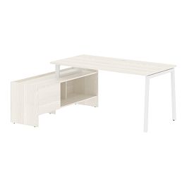 Стол с тумбой ELCT 17814 Ясень Траун/Белый 1760х1400х750 EDIS - Фото предпросмотра
