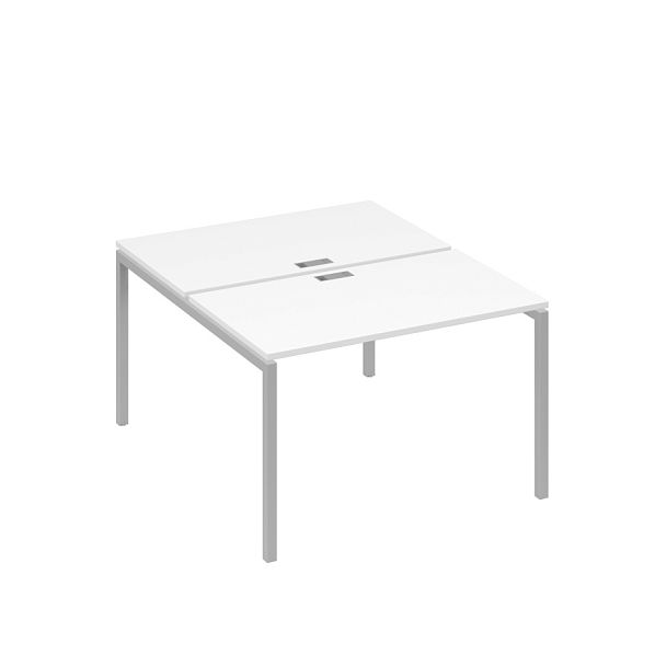 Рабочая станция на металлокаркасе DUE (2х120) A4 А4 С2 173 БП белый премиум / металлокаркас серый - Вид 1