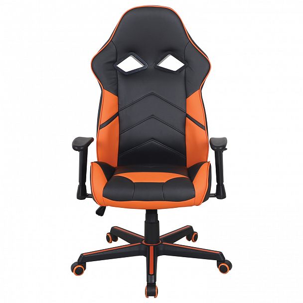 Кресло компьютерное BRABIX "Storm GM-006", регулируемые подлокотники, экокожа, черное/оранжевое, 532502 - Вид 7