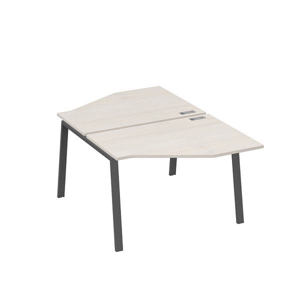 Рабочая станция TRE (2х120) со столами Техно A4 А4 Б3 186  БП дуб / металлокаркас антрацит - Вид 1