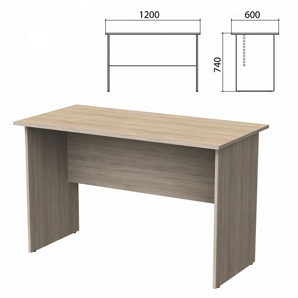 Стол письменный "Бюджет", 1200х600х740 мм, дуб сонома, 402660-091 - Вид 1