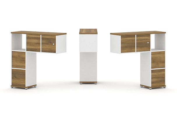 Concept Надставка низкая CN.DNN-004 Сандал Янтарный/Белый Бриллиант/Металл Белый 1099*365*1130 - Вид 1