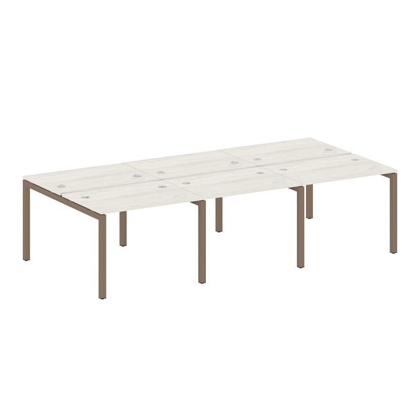 Metal System Quattro Р. ст. на 6 раб. места на П-образном м/к 50БП.СМ-6.1 Дуб наварра/Мокко металл 3000*1475*750 - Вид 1