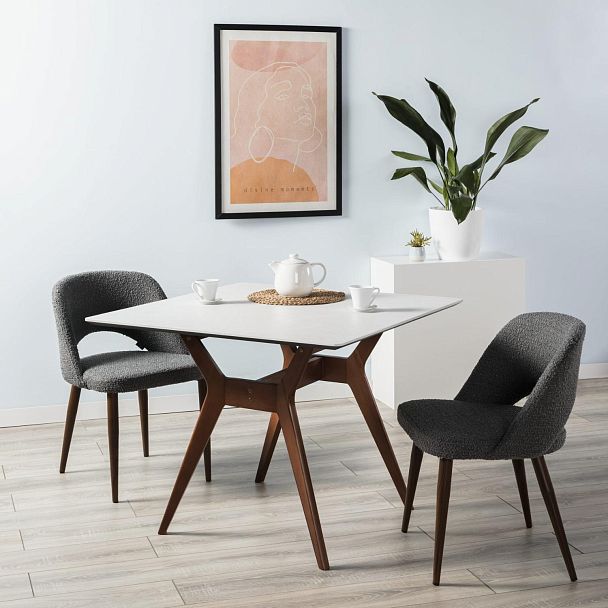 Стол Нарвик 960*960 мрамор Бьянко Темный орех - Вид 5