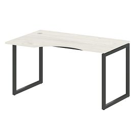 Metal System Quattro Стол криволинейный левый на О-образном м/к 40БО.СА-2 (L) Дуб наварра/Антрацит металл 1400*900*750 - Фото предпросмотра