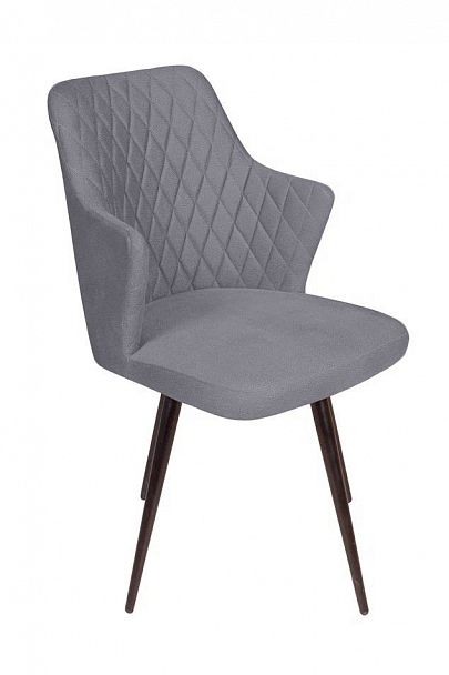 Стул поворотный на 90 градусов, функция возврата, антишум Hunt ромб, бархат серый 27 / чёрный конус - Вид 1