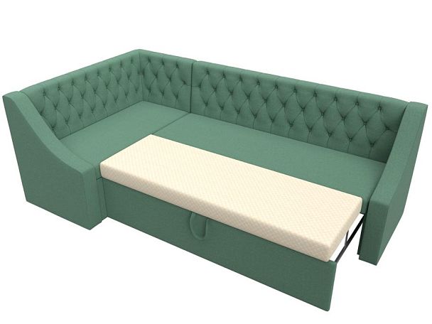 Диван кухонный угловой Мерлин левый угол Рогожка зеленый - Вид 6