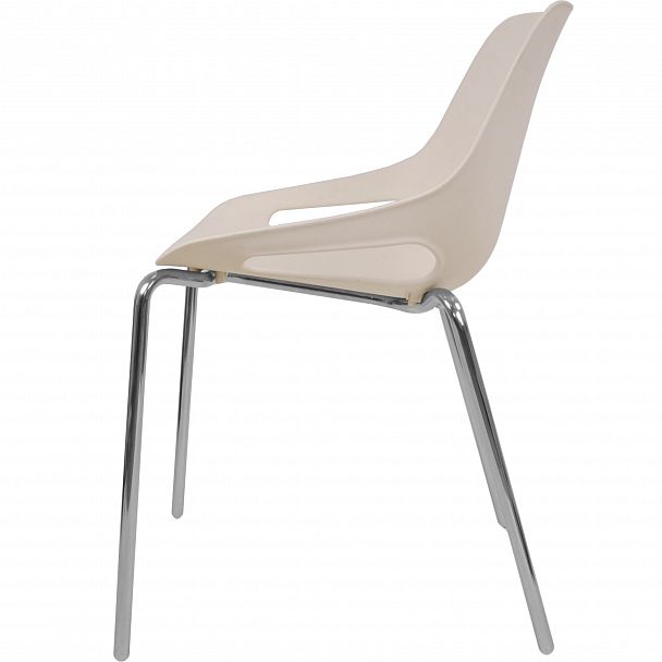 Стул Q5 (4 ножки) каркас хром, белый, стопируемый - Вид 2