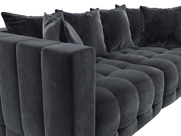 Диван прямой Лига-052 НПБ Велюр серый - Вид 4