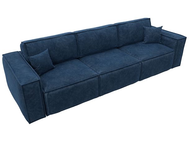 Диван прямой Лига-081 НПБ Лонг Велюр синий - Вид 6