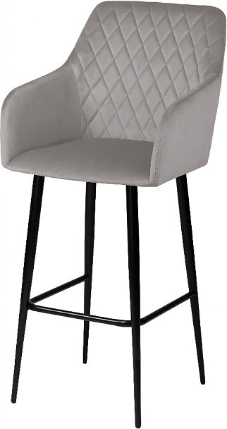 Барное поворотное кресло Барли К, Confetti silver/черный - Вид 2