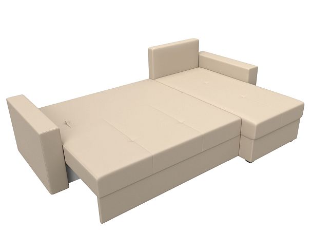 Диван угловой Верона Лайт угол правый (полностью экокожа бежевая) - Вид 8