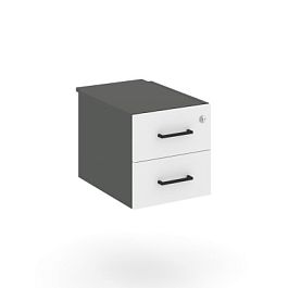 Стайл Проджект Тумба с двумя ящиками SN.TP-032 Антрацит/Антрацит/Белый/Черный Ручки 343*507*356 - Фото предпросмотра