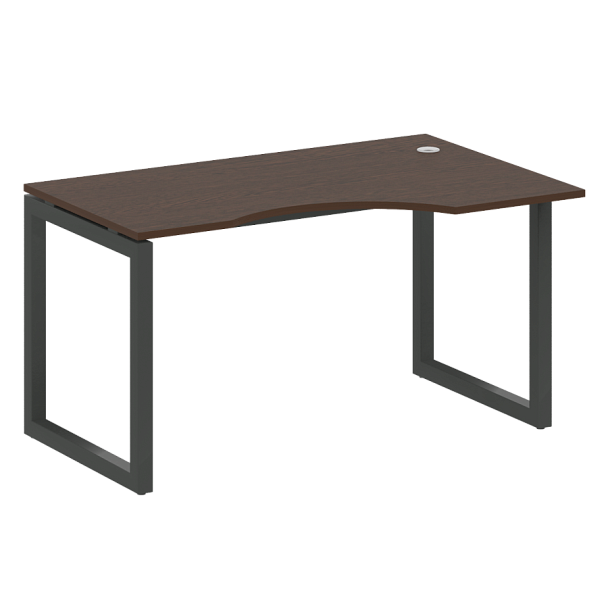 Metal System Quattro Стол криволинейный правый на О-образном м/к 50БО.СА-2 (R) Венге/Антрацит металл 1400*900*750 - Вид 1