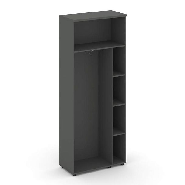 Стайл Проджект Гардероб широкий неглуб. SN.GB.E-003 Антрацит/Вяз Благородный/Черный Ручки 796*400*19 - Вид 2