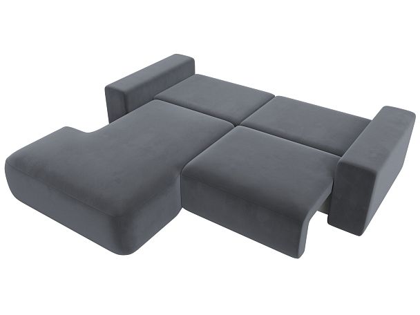 Диван угловой Лига-036 Классик левый угол Велюр серый - Вид 8