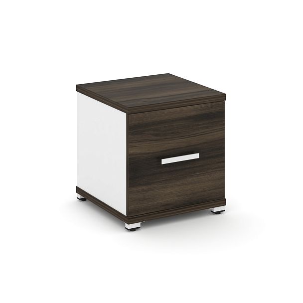 Concept Шкаф 1 узкая секция, 1 ниша CN.STU-113 W Дуб Мали/Белый Бриллиант/Металл Белый 420*420*450 - Вид 1