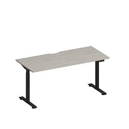 Стол письменный на электроприводе с вырезом Elevo А2 ЧР 004.2 ДШ дуб шамони/ черный гладкий - Фото предпросмотра