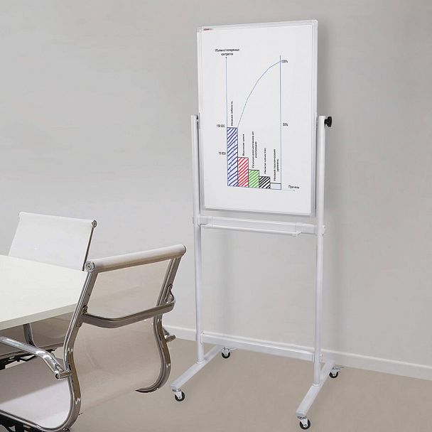 Доска магнитно-маркерная НА СТЕНДЕ 60х90 см, 2-сторонняя, STAFF, 238013 - Вид 11