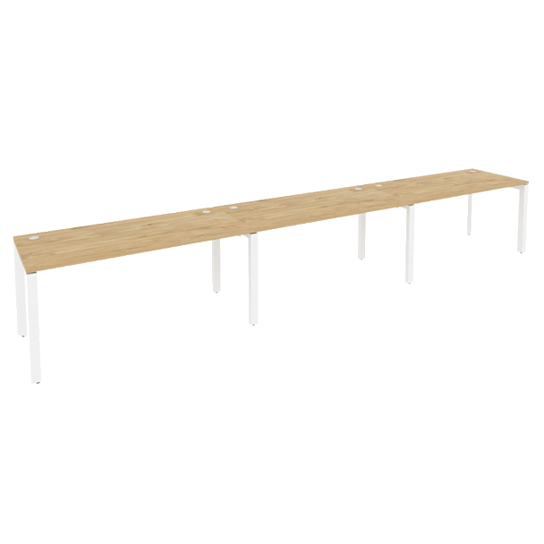 Onix Рабочая станция на П-образном м/к O.MP-RS-3.4.7 Тиквуд светлый/Белый металл 4740*720*750 - Вид 1