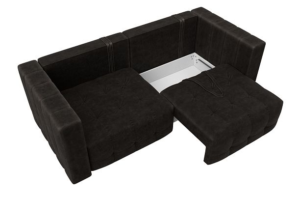 Диван прямой Лига-052 НПБ Велюр коричневый - Вид 7