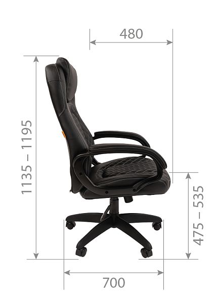 Кресло CHAIRMAN 432, экокожа, черный - Вид 3