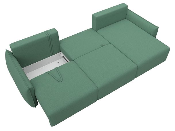 Диван угловой Лига-051 НПБ Лонг угол универсальный Рогожка зеленый - Вид 8