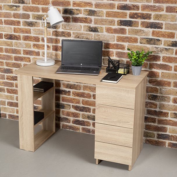 Стол письменный/компьютерный BRABIX "Scandi CD-016", 1100х500х750 мм, 4 ящика, дуб сонома, 641892, ЦБ013707-2 - Вид 3