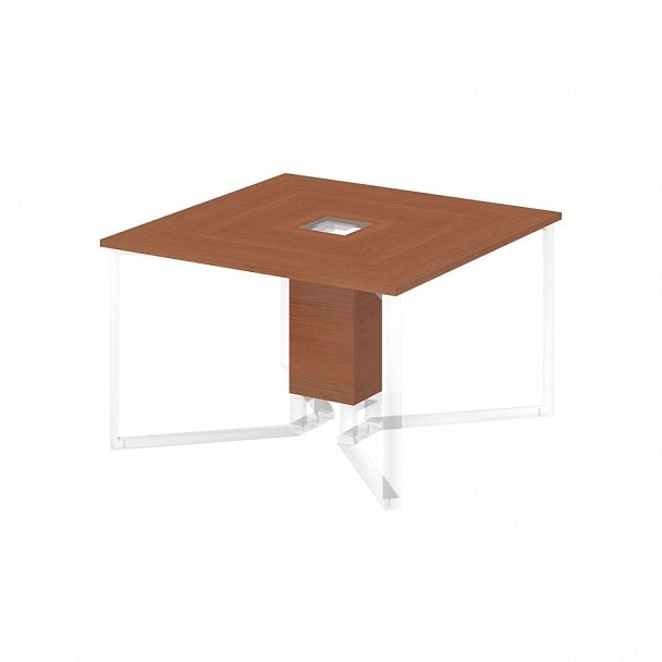 Стол для переговоров на 4 человека квадратный "Компьютерные столы"  ПК-ФРМ-СТГ120Х120-В2-35 миланский орех светлый - Вид 1
