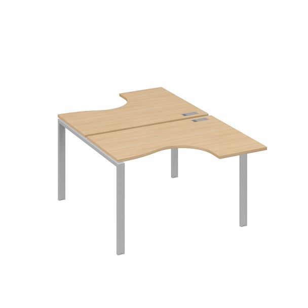 Рабочая станция опоры UNO столы (2х120) Классика A4 А4 Б1 180 БП натуральный дуб / металлокаркас серый - Вид 1