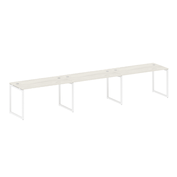 Metal System Quattro Р. ст. на 3 раб. места на О-образном м/к 40БО.СМ-3.3 Дуб наварра/Белый металл 4200*720*750 - Вид 1