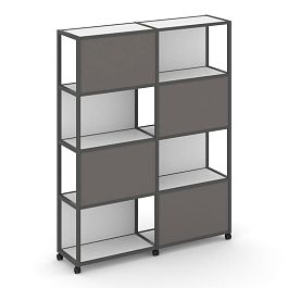 Shelf Mobile Стеллаж 5 уровней 2 секции VR.LT-STK-516.10 Белый Бриллиант/Металл Антрацит/W-26 1970*400*2000 - Фото предпросмотра