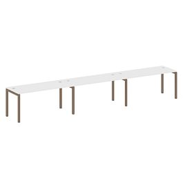 Metal System Quattro Р. ст. на 3 раб. места на П-образном м/к 50БП.СМ-3.4 Белый/Мокко металл 4800*720*750 - Фото предпросмотра