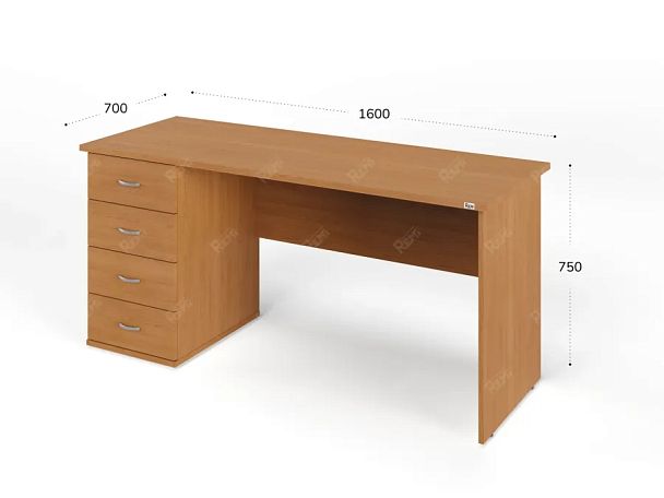 ЛАЙТ / LIGHT RLG008-16x7L Однотумбовый стол 160x70x75 Вишня - Вид 3