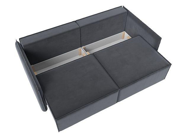 Диван прямой Либерти (полностью велюр серый) - Вид 8