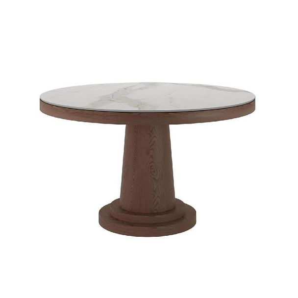 Стол круглый обеденный Bilbo 110, керамика матовая белая - Вид 1