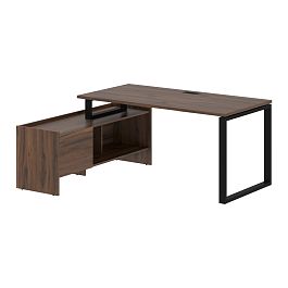 Стол с тумбой EQCT 17814 Дуб Денвер темный/Черный 1760х1400х750 EDIS - Фото предпросмотра