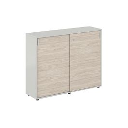 Шкаф купе 1438х400х1125 средний, с замком / корпус цвет: серый бархат, фасады: дуб светлый Сигма / Sigma - Фото предпросмотра
