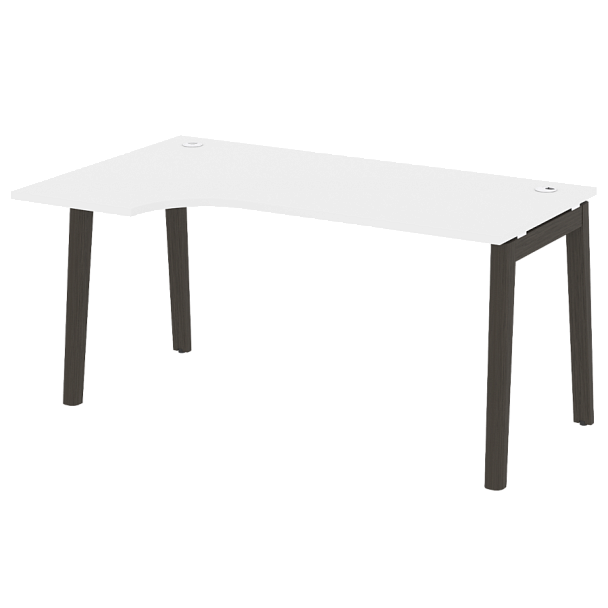 Onix Wood Стол эргономичный левый OW.SA-1 (L) Белый бриллиант/Дуб тёмный/Антрацит металл 1580*980*750 (720/460) - Вид 1