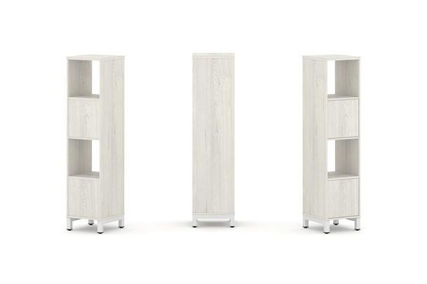 Стайл Проджект Набор стеллажа 1 сторон., 4 яр. SN.NS-411 Дуб Наварра/Металл Белый 387*400*1615 - Вид 1