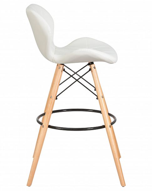 Стул барный DOBRIN BUTTERFLY BAR (ножки светлый бук, цвет белый) - Вид 3
