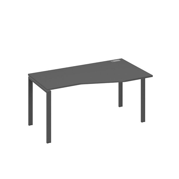 Стол эргономичный правый "Техно" на металлокаркасе UNO A4 А4 Б1 066 БП антрацит премиум / металлокаркас антрацит - Вид 1